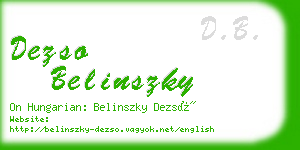 dezso belinszky business card